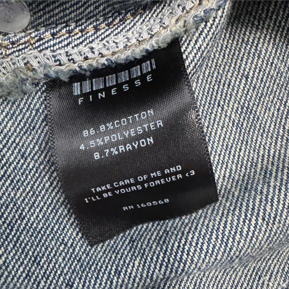 Finesse Dark Wash Denim Strapless Top Size Small - Picture 3 of 4